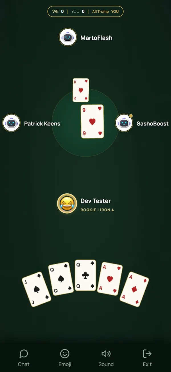 React at the table — Emoji and quick messages without leaving your seat.